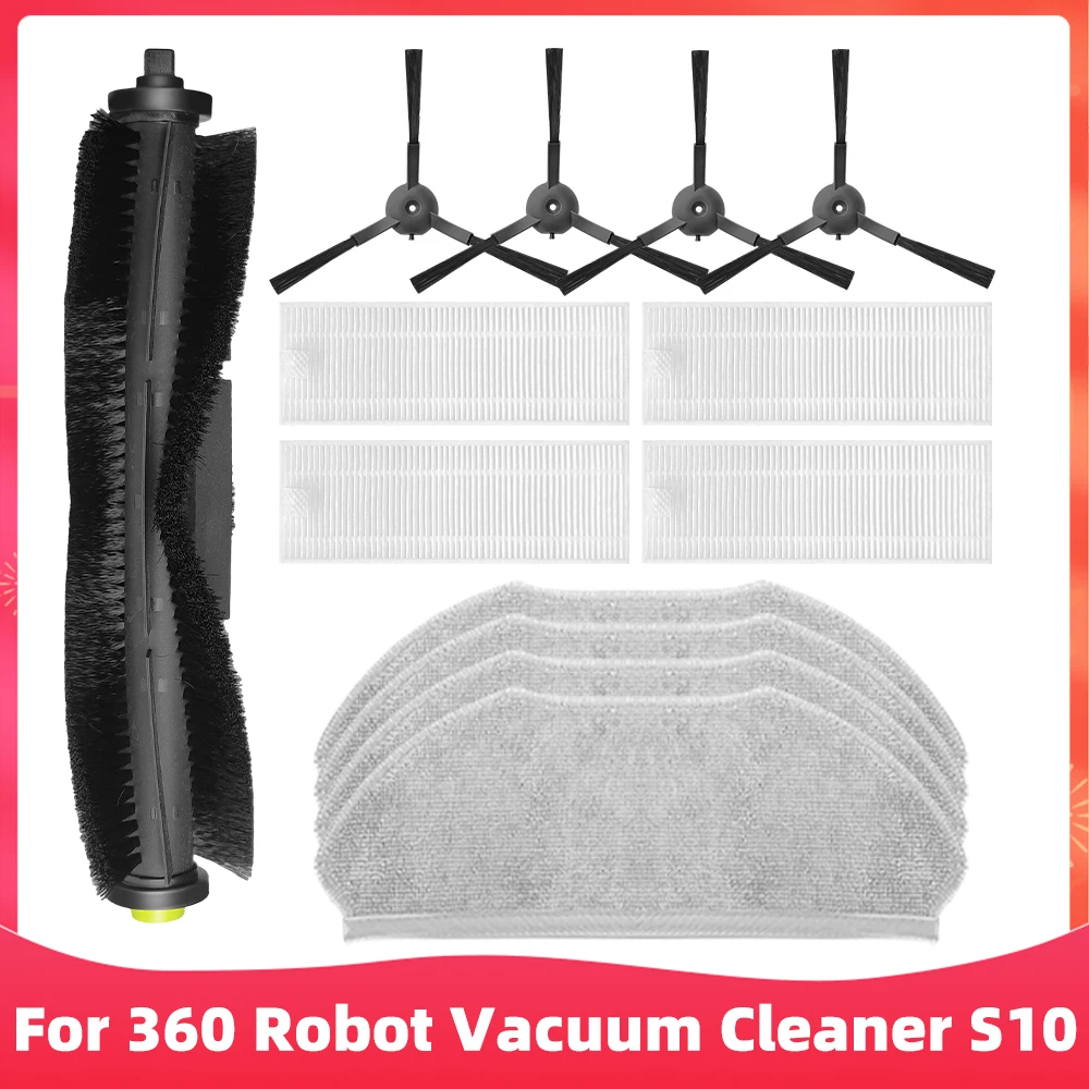 Compatible for 360 S10, X100 Max Roller Side Brush HEPA Filter Mop Cloth Rag Robot Vacuum Cleaner Accessory Part