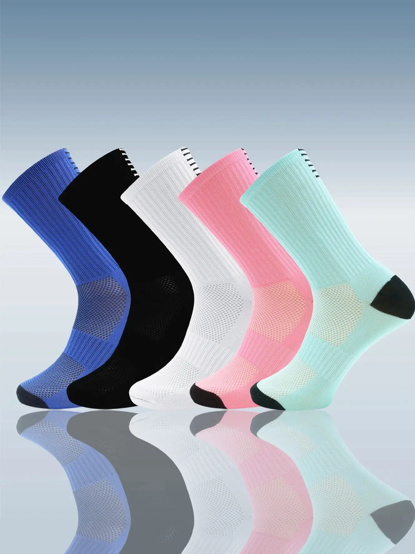 AliExpress NONE Jing Professional Cycling Socks Long Tube Men's and Women's Outdoor Sports Quick-Drying Four Seasons Bicycle Socks Running Socks