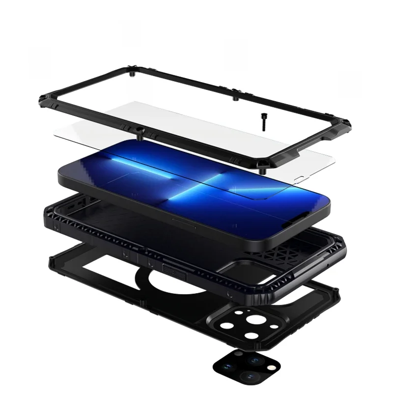 IP68 Echt Waterdicht Armor Telefoonhoesje voor iPhone 14 13 12 11 Pro Max XR X XS Max 6 6S 7 8 Plus Zwemmen Duiken Outdoor Sport Cover - afbeelding 2