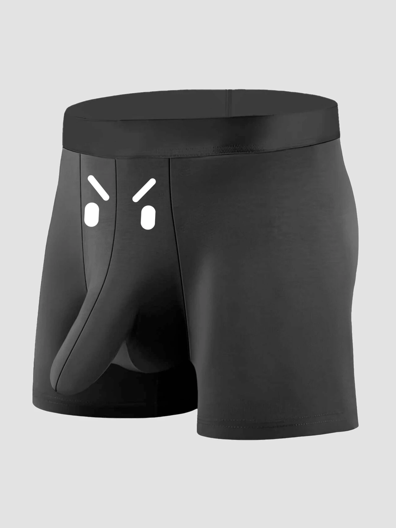 Sexy Men Boxers Elephant Nose Underwear with Quirky Print Panties Male Convex Long Penis Pouch Boxershorts