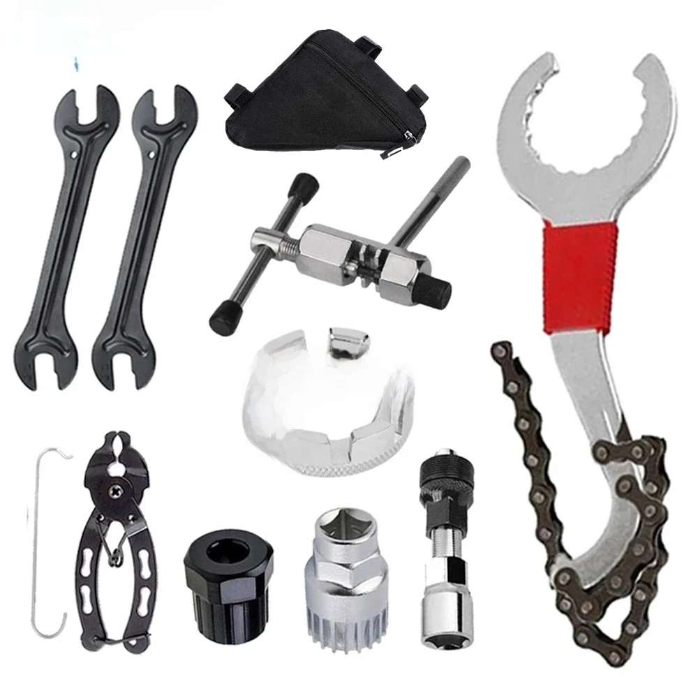 AliExpress NONE Bicycle Repair Tool Kits Flywheel Remover Cutter Chain Breaker Crank Puller Spoke Wrench MTB Road Bike Maintenance Tools Set