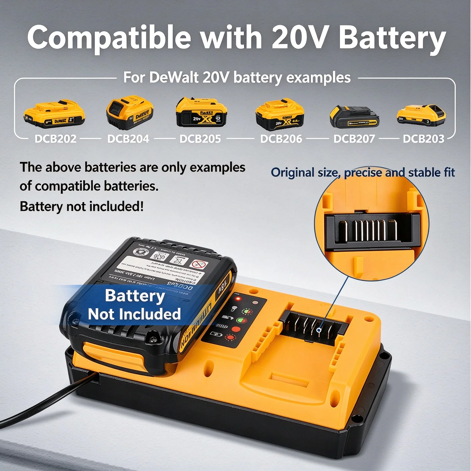 20V Max Battery Charger Replacement for Dewalt Battery Charger (Battery not Included)