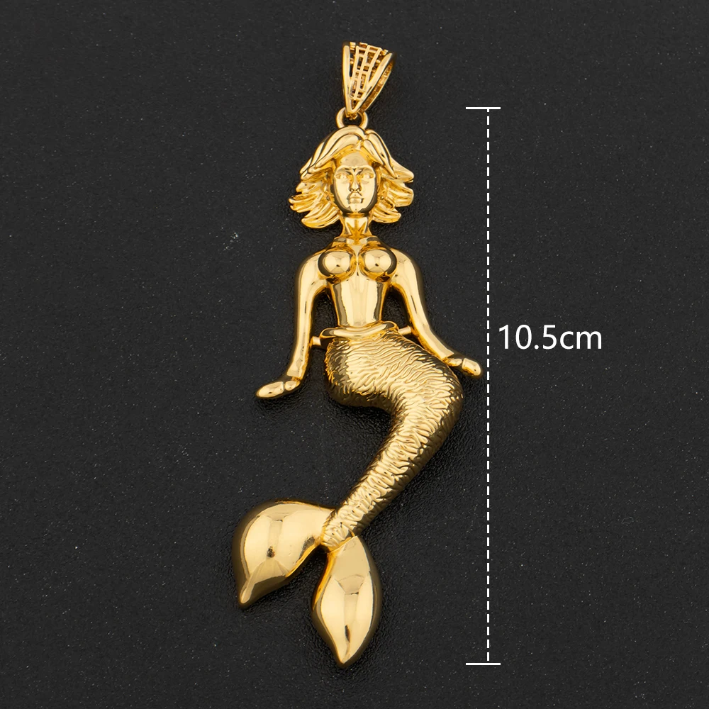 Gold Farbe Hip Hop Persönlichkeit Anhänger Afrikanische Karte Meerjungfrau Dollar Euro Form Anhänger Partei Schmuck Geburtstag Geschenke – Detail 38