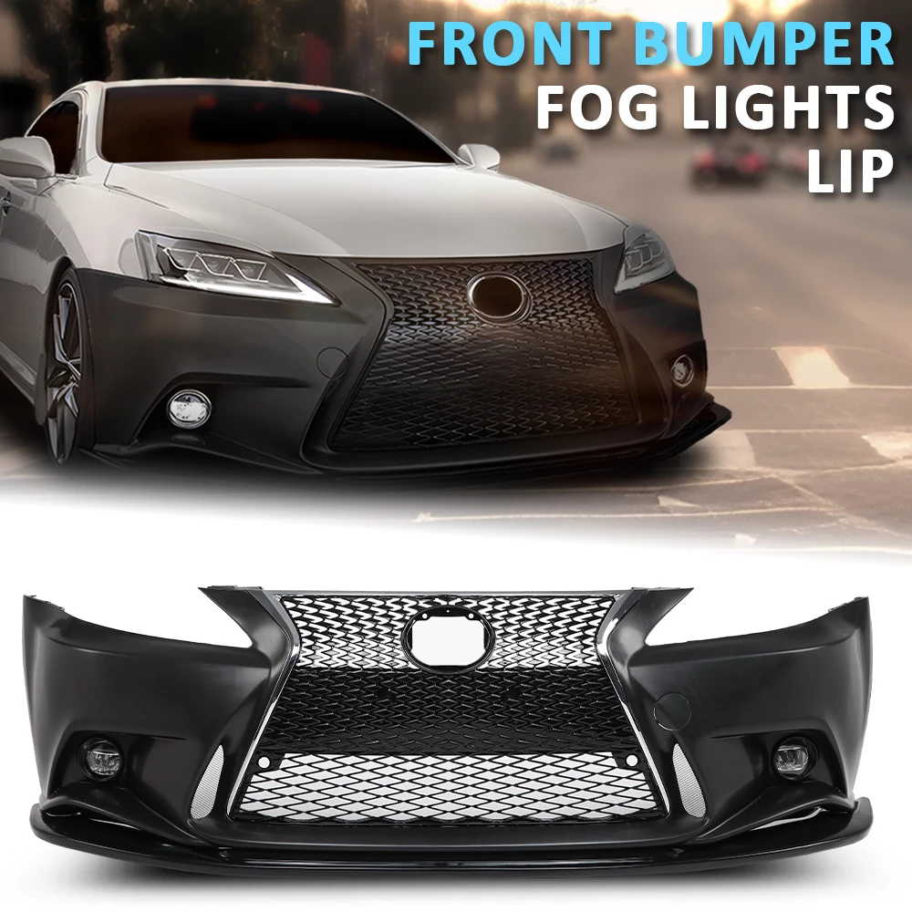 

Передний бампер + противотуманные фары + подходят для Lexus Is250 Is350 To 14+ F-Sport Black Pp 2006-2013 гг. Прочный Прочный Экстерьер автомобиля