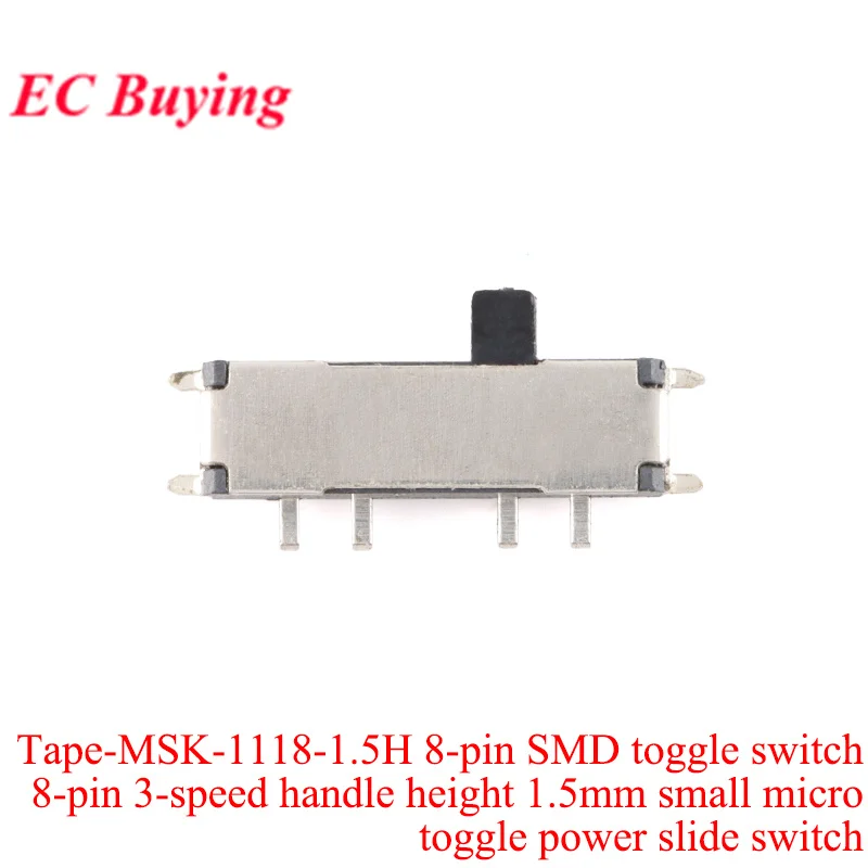 5–100 Stück Mikro-Power-Kippschalter, DIP-Ein/Aus, 1P2T, SPDT, SMD-Kippschiebeschalter, ein- und zweireihig, direkt eingesetzt, horizontal – Detail 1