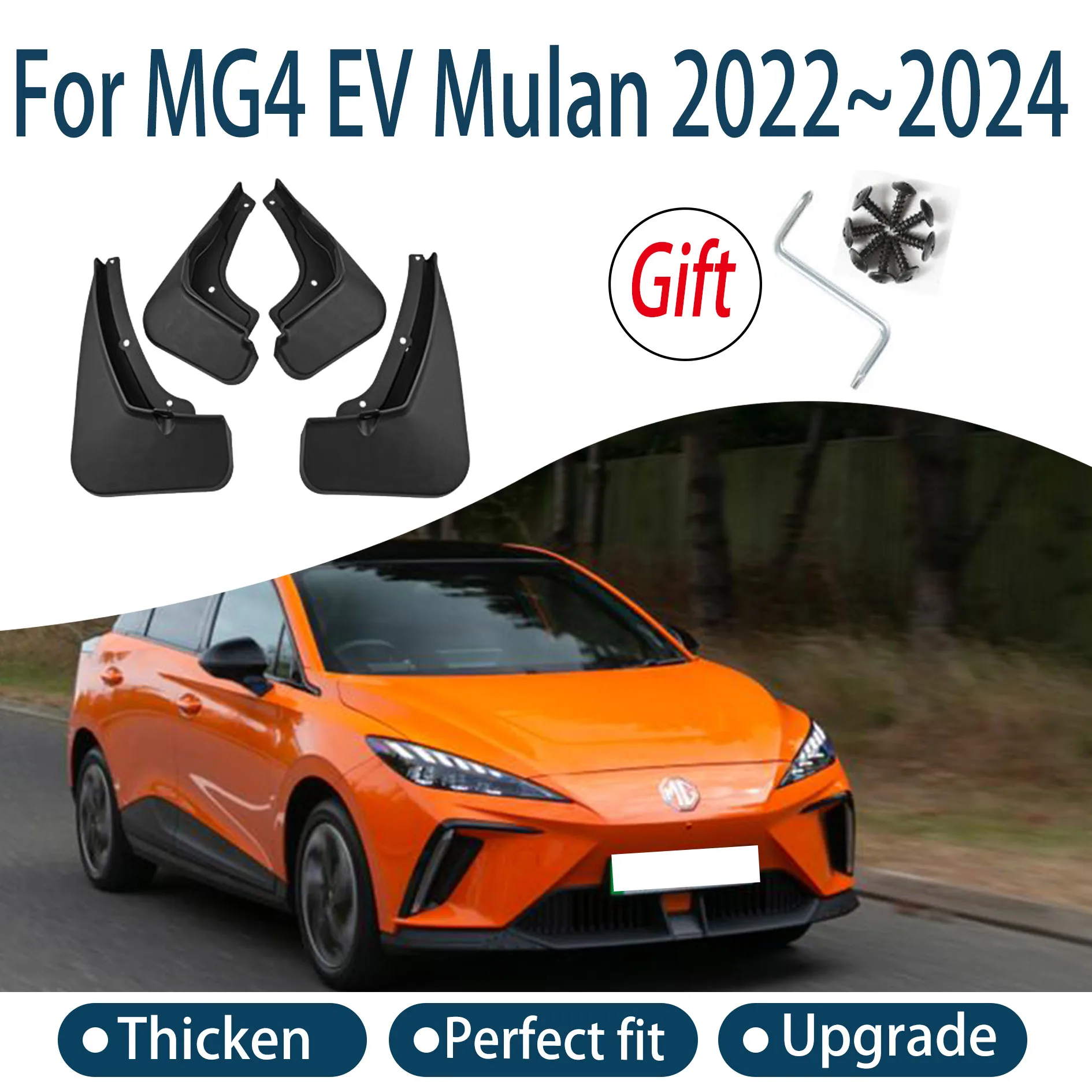 

Auto Parts For MG4 EV Mulan EH32 2022 2023 2024 Fender Lining Car Front Rear Wheel Fender Splash Guard Accessories Mudguard Skin