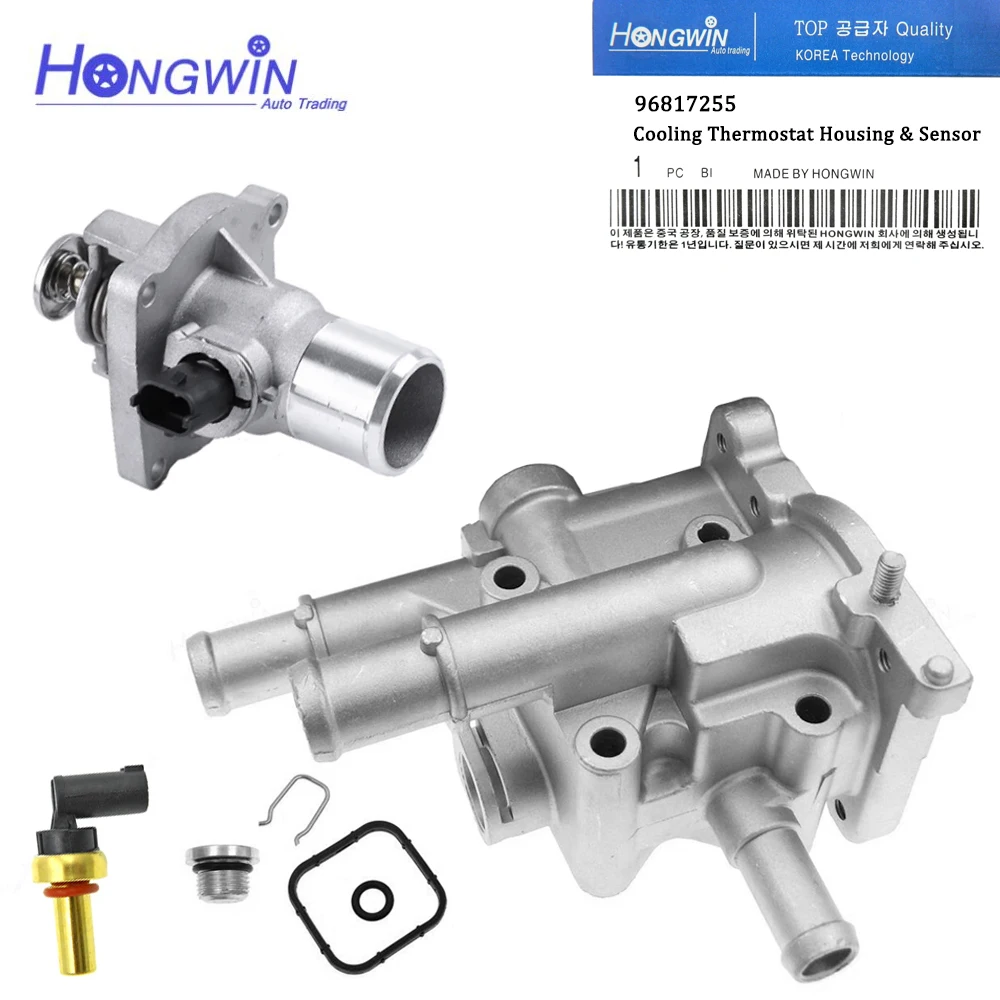96984103 96817255   Aluminiowa obudowa termostatu chłodzenia silnika i czujnik do Cruze Chevrolet Opel Astra Zafira Signum Vectra