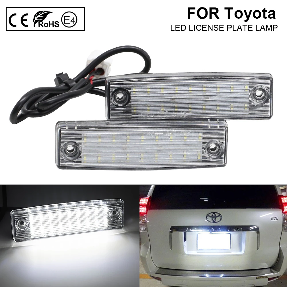 2PCS LED License Plate Light For Toyota Land Cruiser Prado TRJ150/GRJ15 #/GDJ15 #(Lexus GX 470) Backlight Number Plate No Error