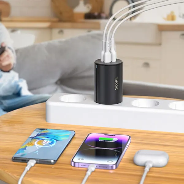 Soopii شاحن سريع أرضي ، GaN PD ، PPS45W ، 65W ، 3U15T