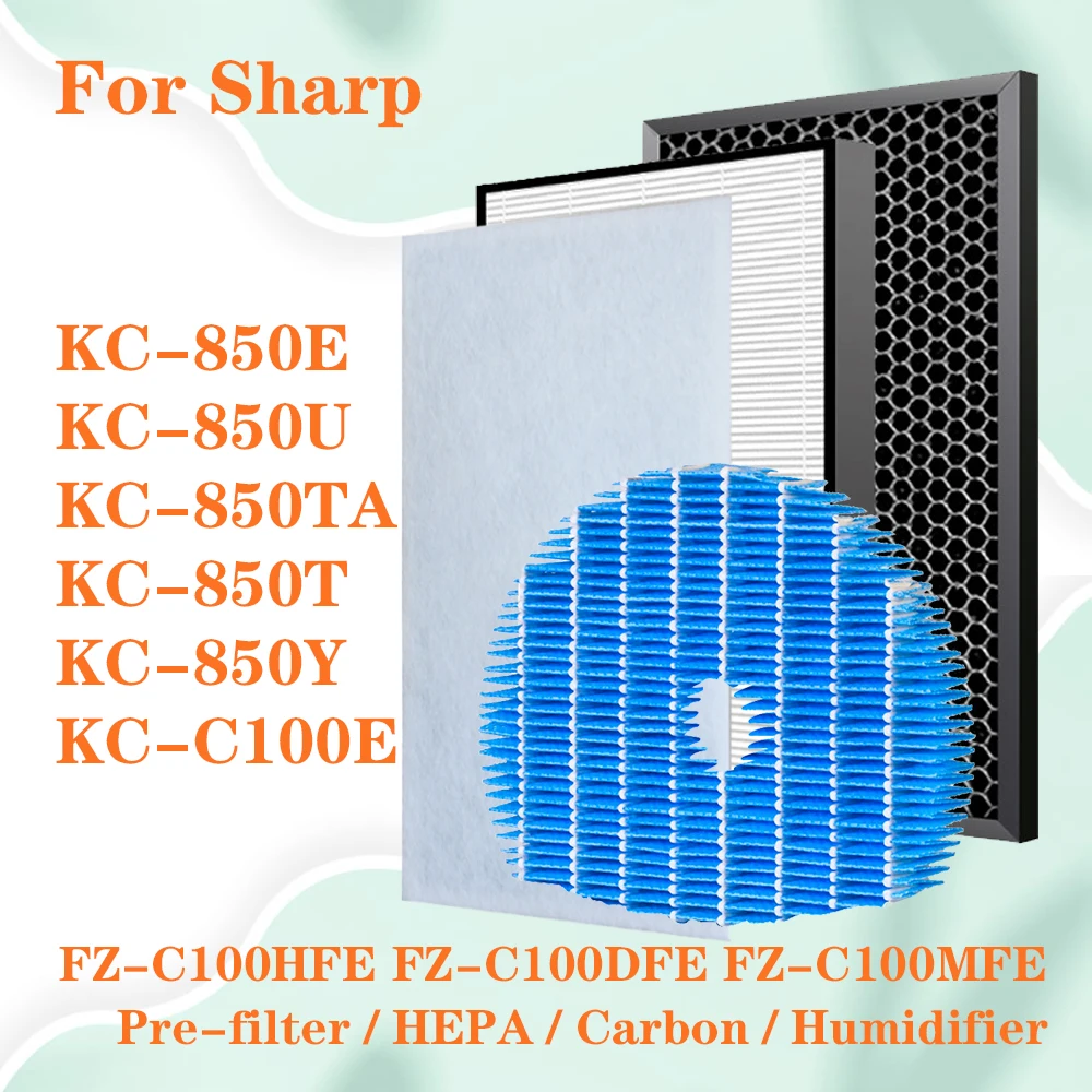 FZ-C100HFE FZ-C100DFE HEPA Carbon Filter FZ-C100MFE Humidifier Filter for Sharp Air Purifier KC-850E KC-850TA KC-850U KC-C100E