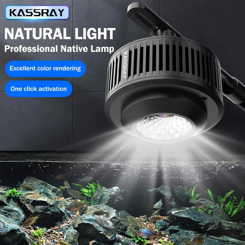 50/90W A5/A8Pro KASSRAY Naturalne Światło Pełne Spektrum LED do Roślin Wodnych z Timerem, Ściemnianiem i Sterowaniem przez WiFi APP do Akwariów Słodkowodnych i Strumieniowych (A5 and L Bracket) — Zdjęcie 2 z 2