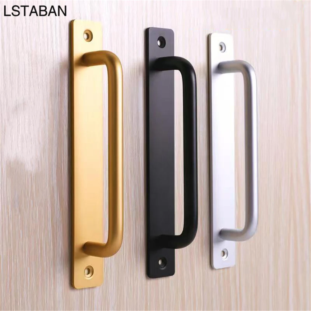 Sliding Door Handle Aluminum Alloy Kitchen Cabinet Door Knob Furniture Drawer Pull Hardware Pull Bar Handle For Gate Toilet Door
