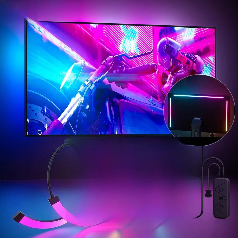 RGB Gaming Lights Strip Monitor Backlight LED Display Sync PC Sfeer Scherm APP Muzieksynchronisatie Decor Game Room Party - afbeelding 2
