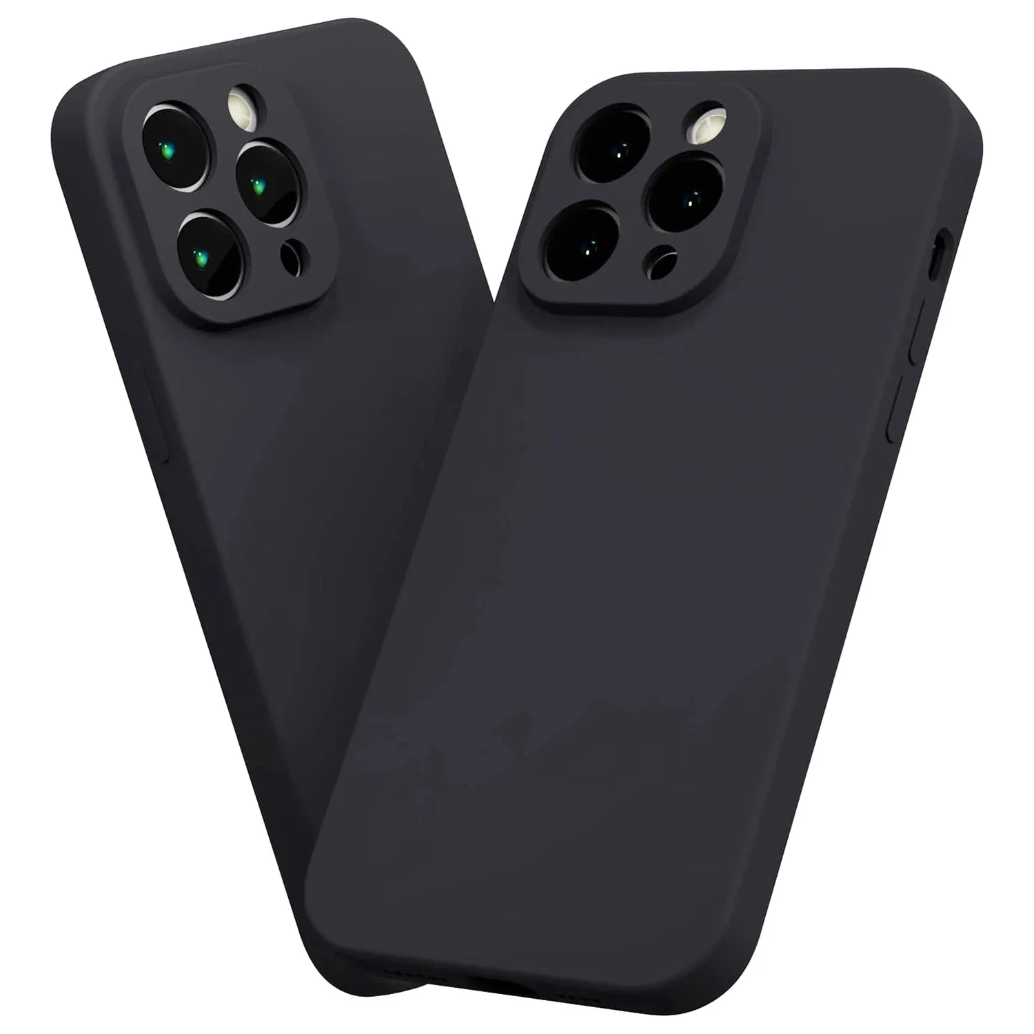 Coque de téléphone pour iPhone 16 Plus 15 14 13 11 Pro Max X XS Max XR 12 mini 6 6s 7 8, coque arrière souple Ultra fine en Silicone, coque noire