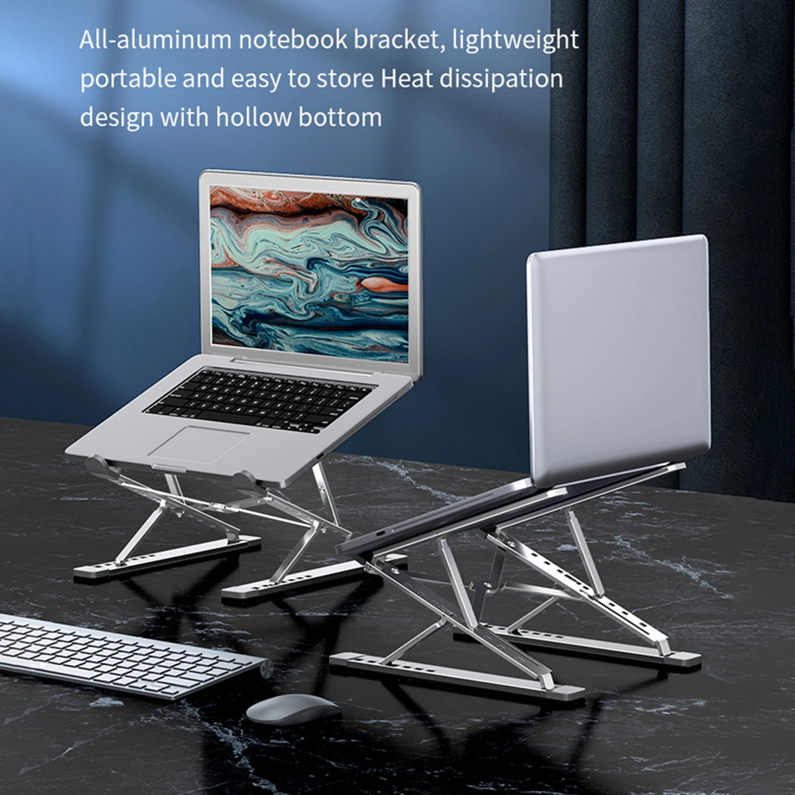 Adjustable Laptop Stand Portable Lightweight Aluminum Riser for Macbook Tablet Notebook Stand Office Meetings Laptop Holder