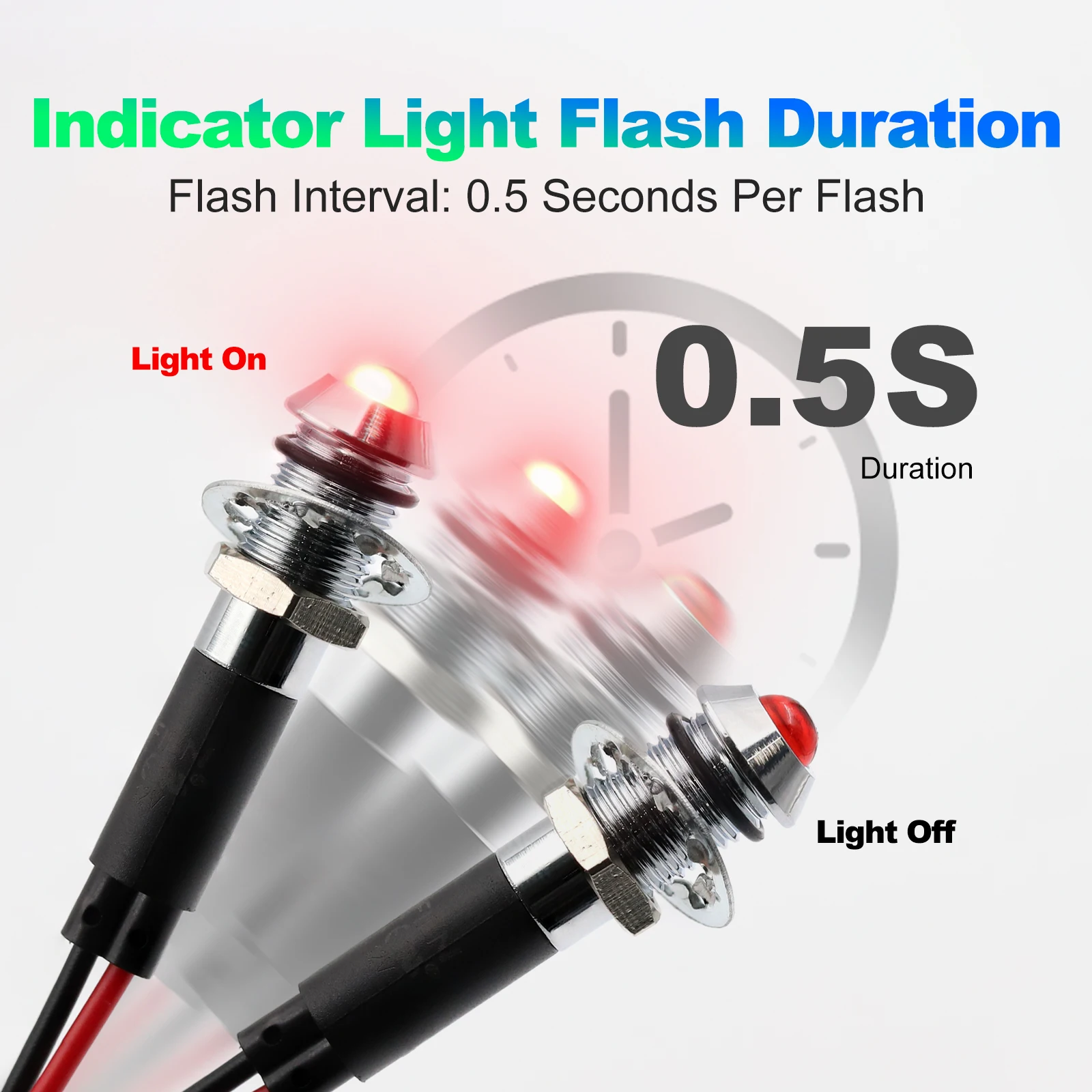 FILN 8mm 12V 24V Metal LED Yanıp Sönen Gösterge Lambası Yüksek Başlıklı Tek Flaş Sinyal Lambası Pilot Gösterge Paneli Yönlü Kablolu Kırmızı Uyarı Lambası