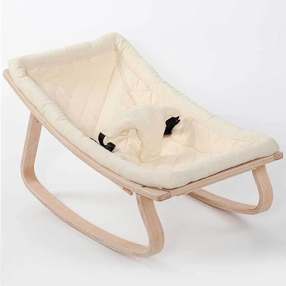 Natural Wooden Rocking Baby Sleeping Bed Baby Cradle Rocking Chair Rocker Baby 0-36 14months Swing Soothing Crib Newborn Nursery