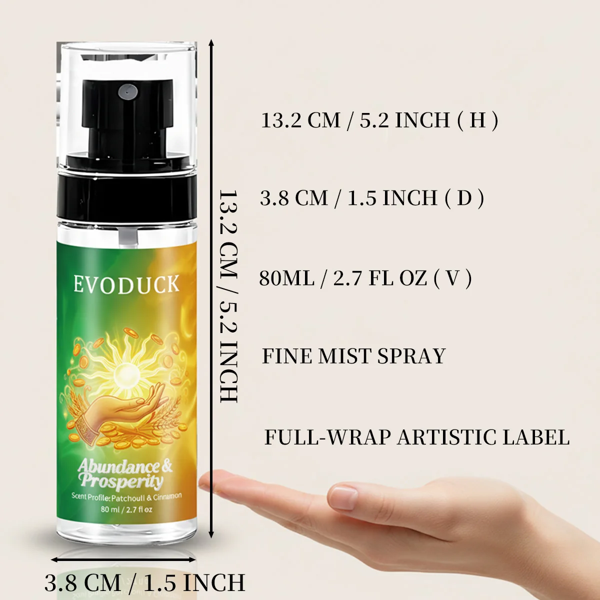 80 مل عطر مزيل عرق للجسم رذاذ معطر جو، قانون الجذب وفرة عرض الطاقة عطر طبيعي يدوم طويلاً