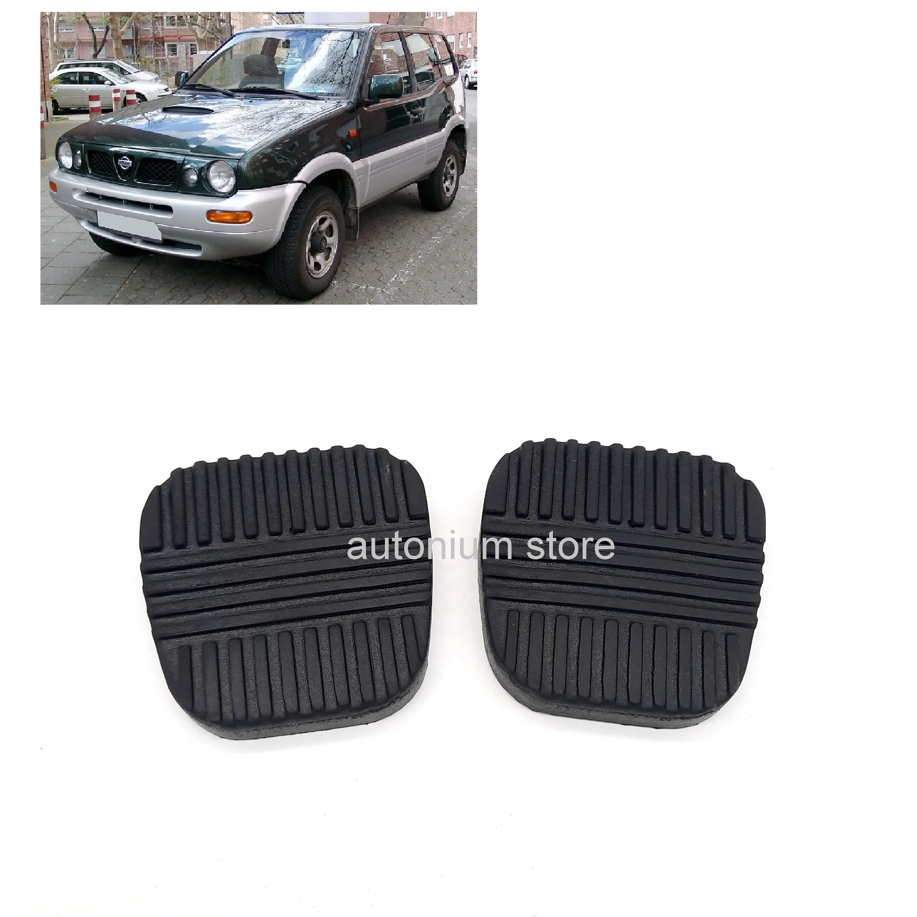 1 Pair Brake + Clutch Pedal Pad Cover Best Quality Rubber for Nissan Terrano