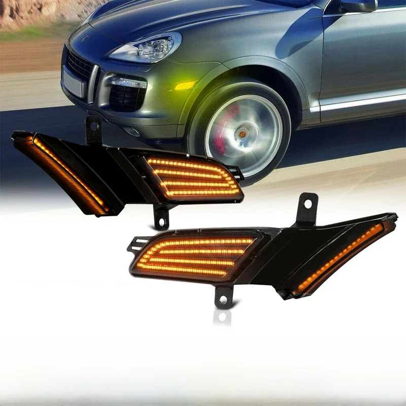 2 sztuki dla Porsche Cayenne 957 2007-2010 Dynamiczne boczne światła obrysowe LED Samochodowe kierunkowskazy Migacze Lampy kontrolne OEM # 95563103610 — zdjęcie 2