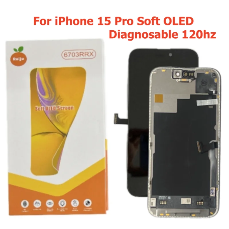 Diagnosable For iPhone 16 Pro Max Screen 17 15Pro 14Pro Max 16 15 Plus Display LCD with 3D Touch Digitizer Assembly Soft OLED RJ image 5