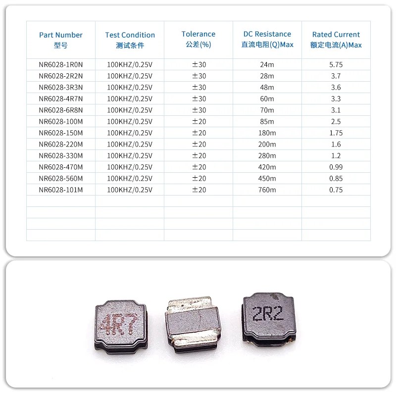 NR6028 6045-2.2uh 3.3uh 4.7uh 68uh 100UH NR Magnetic Patch Shielded Winding Inductor