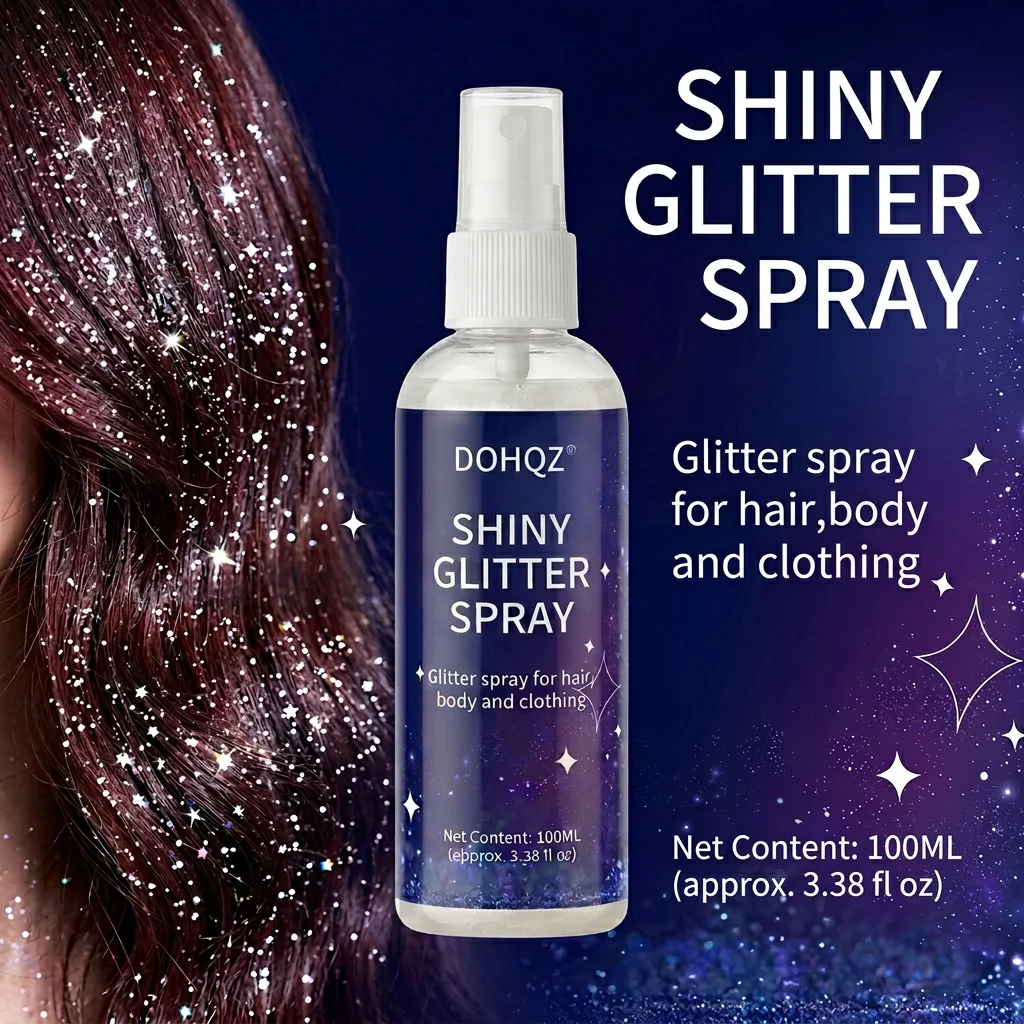 DOHQZ® SHINY GLITTER SPRAY  Facial  Hair Costume Makeup Glitter Effect Spray Glitter Makeup Party  Festival Decor Easy to Use