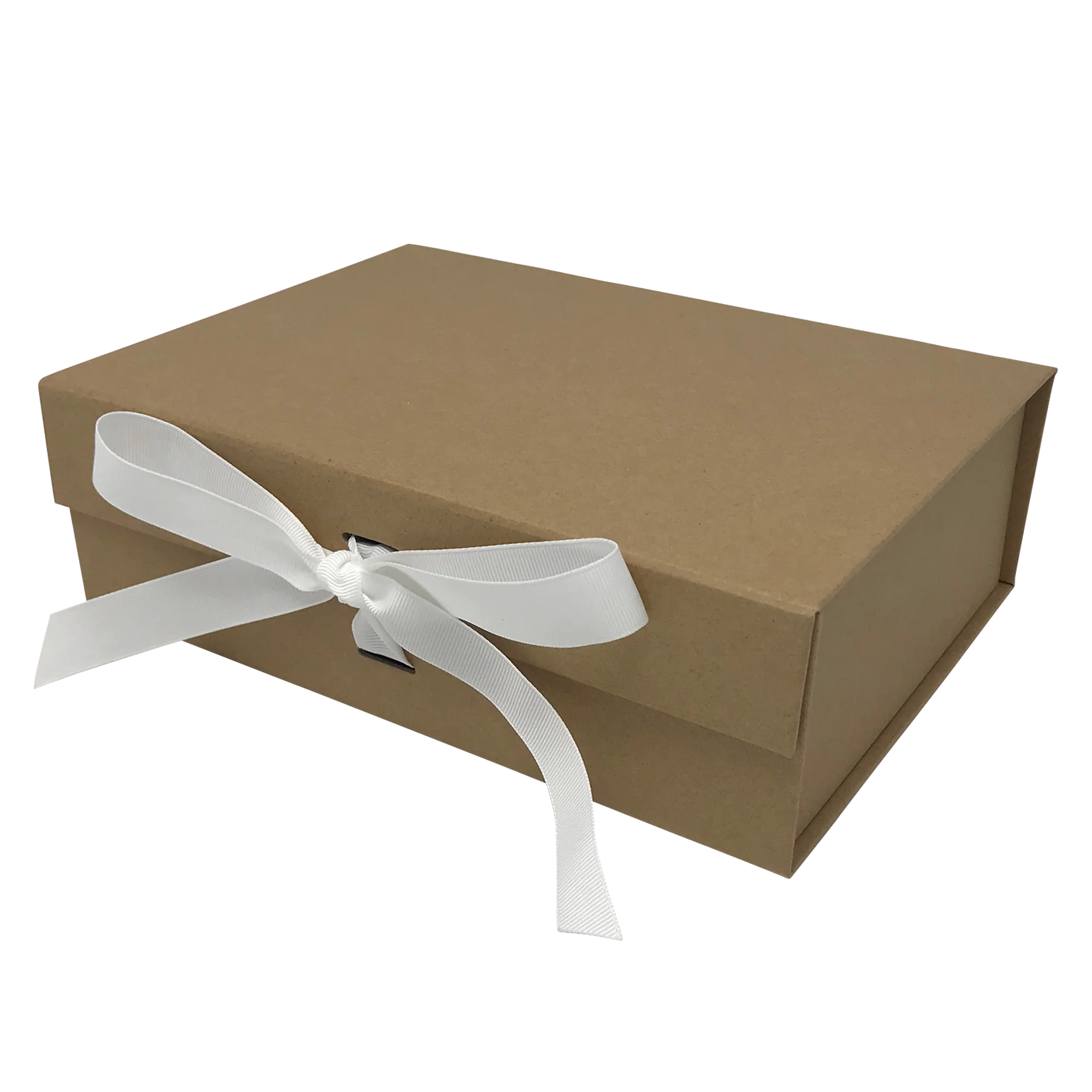 Wholesale A4 Size Natural Kraft Folding Magnetic Gift Box with Changeable Ribbon