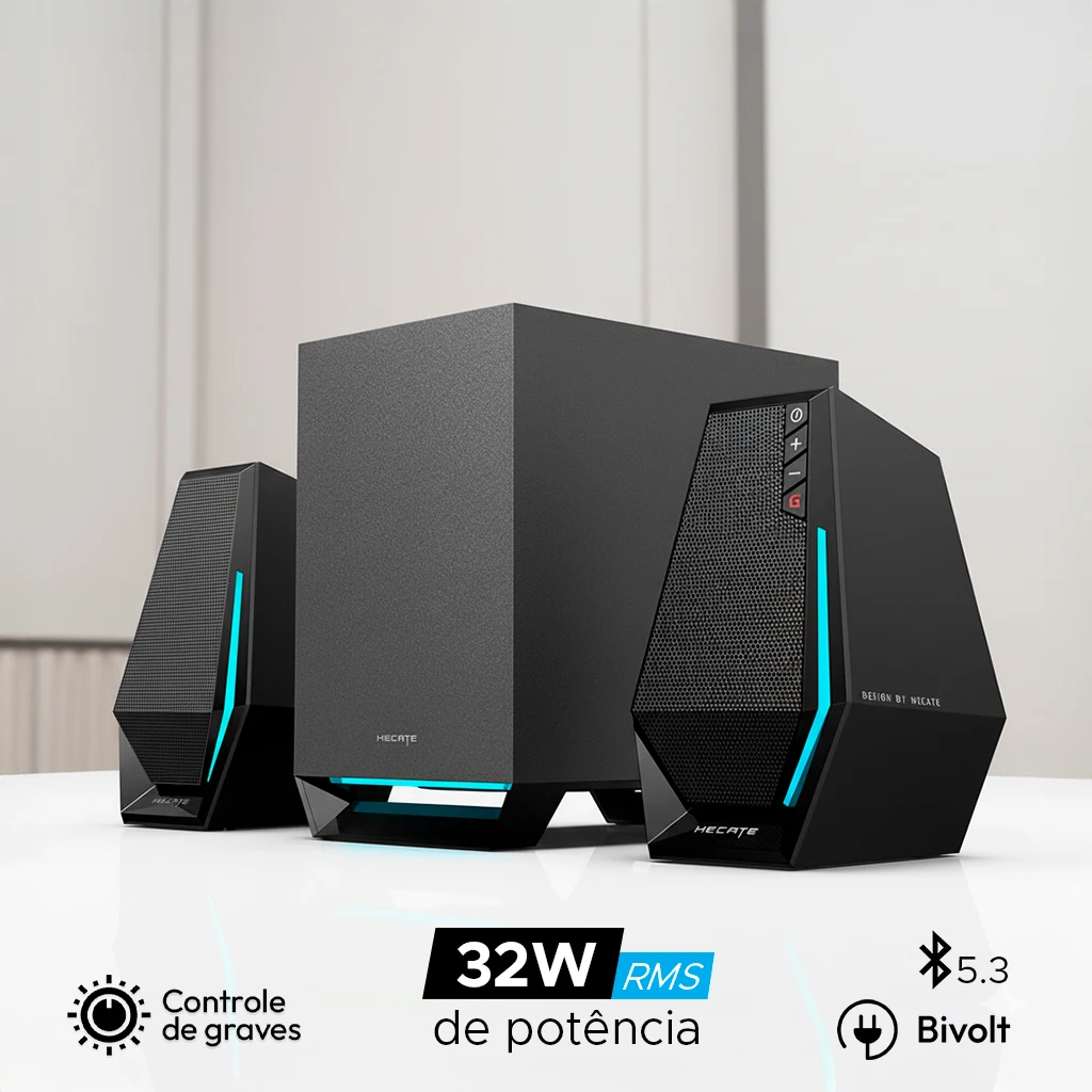 Caixa de Som com Subwoofer para PC Edifier G1500 Max - Muita potência com 30W RMS e Bluetooth 5.3