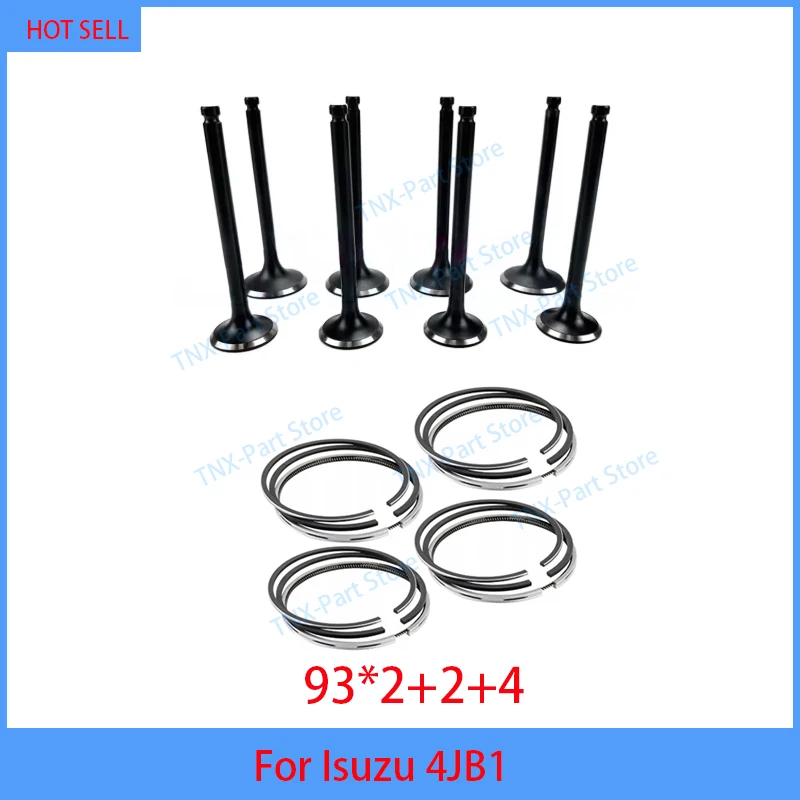

For Isuzu 4JB1 Piston Ring Valve Kit Intake Valve + Exhaust Valve Overhaul Rebuild Kit