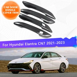 Car Outer Door Handle Cover Trim For Hyundai Elantra Avante CN7 2021 2022 2023 2024 Covers Decoration Exterior Parts Accessories