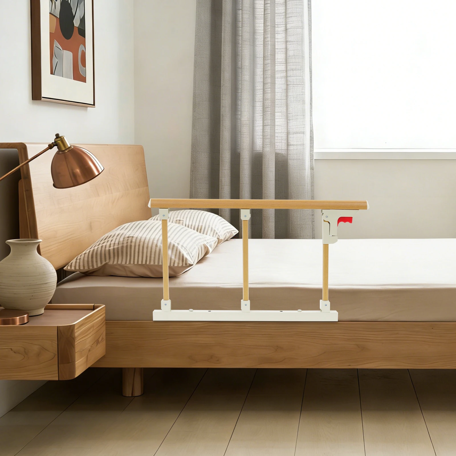 

Bed Rail, 3-Position Adjustable Grab Bar for Bed, Heavy Duty Aluminum Alloy Iron Bedside Safety Rail for Elderly Patients, Home