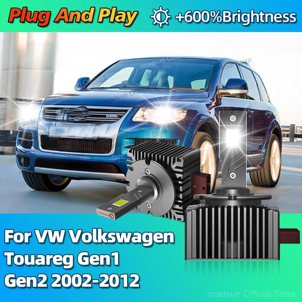 LED Headlamp HID D1S Replacement Car Lights For VW Volkswagen Touareg Gen1 Gen2 2002 2003 2004 2005 2006 2007 2008 2009-2012
