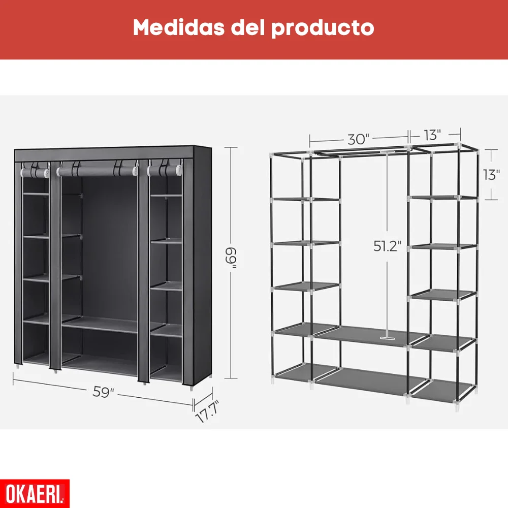 منظم خزانة ملابس OKAERI ، رف أحذية ، منظم قابل للذراع