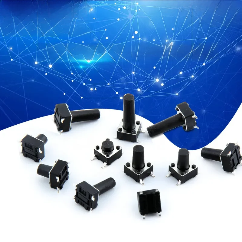 20PCS SMD 4PIN 6x6x4.3/5/6/7/8/9/10 mm Mikroprzełącznik taktowy 0.5A 50V Przełączniki przyciskowe 6x6x4.3mm 6x6x5mm 6x6x6mm 6x6x7mm 6x6x8mm — zdjęcie 2