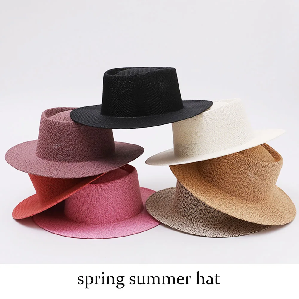 2026 flat top sun hat Delicate weaving Straw Hat woman straw hat summer Straw hats sun hats Women UV Protection hat seaside hat