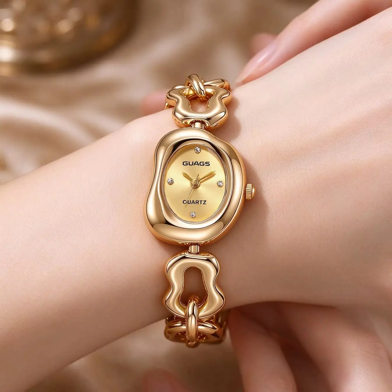 9-Piece Set: Women's Luxurious and Elegant Quartz Watch with Rhinestone Jewelry Set, Suitable for Daily Wear, Workplace Commute, Holiday Parties, as a Birthday Gift for Girlfriend/Best Friend, a Heartfelt Choice