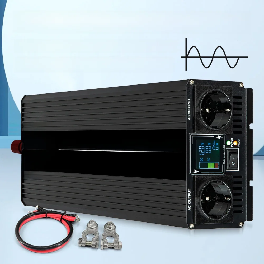 Moexsiac Zuivere Sinusgolf Solar Inverter 4000W 5000W 6000W Dubbele EU-aansluiting DC 12V 24V 48V naar AC 220V 50Hz 60Hz Spanningsomvormers - afbeelding 2