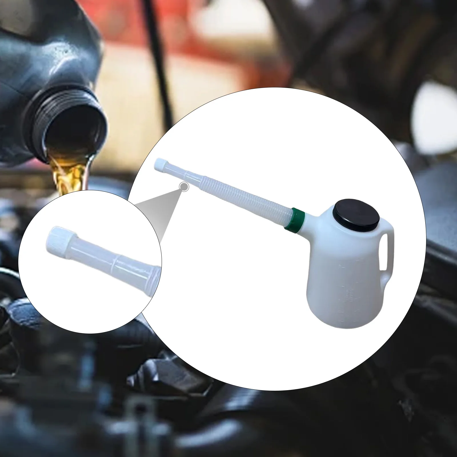 إبريق زيت مع حاوية قياس زيت طويلة للدراجات والسفر والسيارة لتخزين حاوية الزيت وموزع الزيت