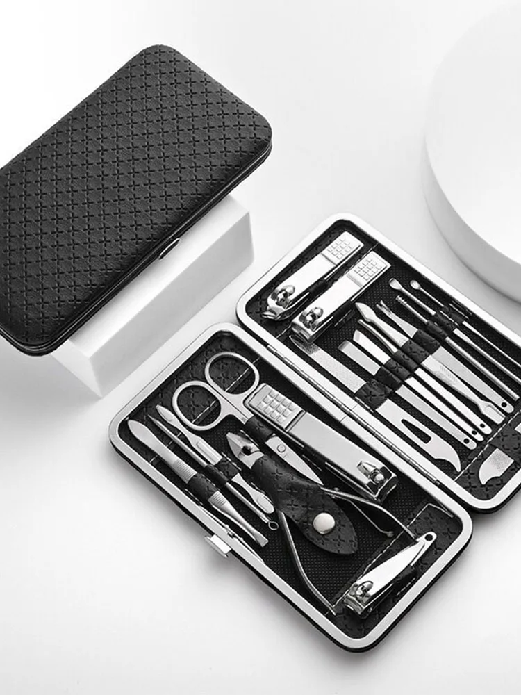 مجموعة مانيكير، مجموعة مقصات أظافر للعناية الشخصية من الفولاذ المقاوم للصدأ، مجموعة أدوات العناية بالأظافر الاحترافية مكونة من 19 قطعة، أدوات العناية بالأظافر #6