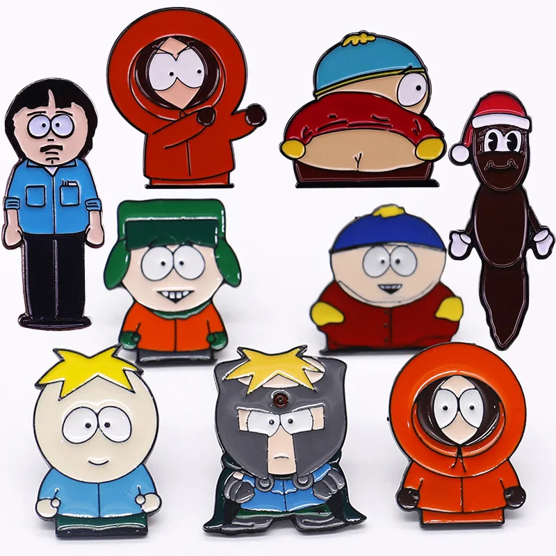 Anime Cartoon Park Figures Eric Cartman Stanley Marsh Kyle Kenny Brooch Decor Cartoon Parks Action Figure Toys Dolls Gifts