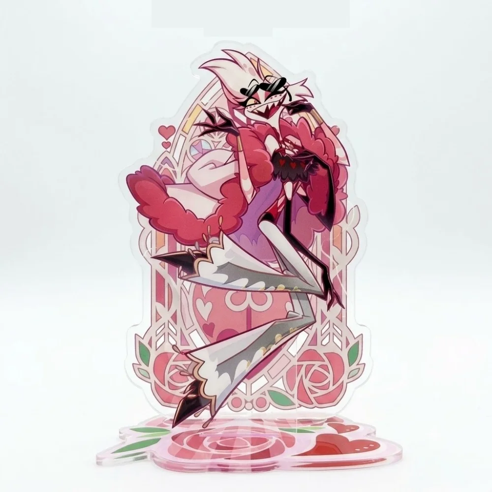 Anime Hazbin Hotel Acrylic Stand Set Vox Valentino Chibi Figure Valentines Day Desktop Plate Itabag Decor Gift Keychain