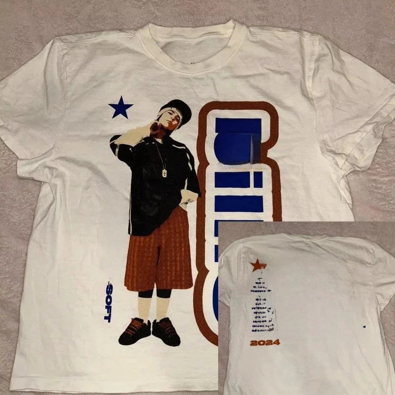 Zomer Billie Tee Oversize T-shirt Nieuwe Hit Me Hard en Zacht Tour Shirt Katoenen T-shirt Dames en Heren Tee Populair Shirt - afbeelding 2
