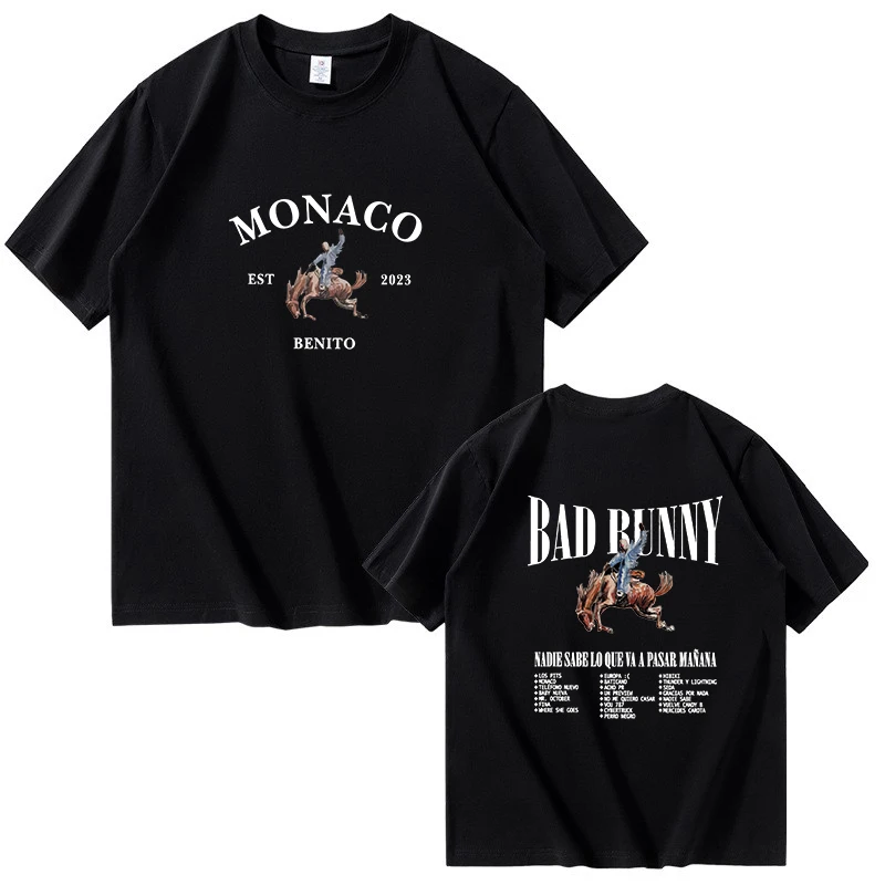 Bad Bunny's Most Popular Tour T-shirt Nadie Sabe Lo Que Va Pasar Manana Casual Printed Short Sleeve Men's and Women's FashionTop