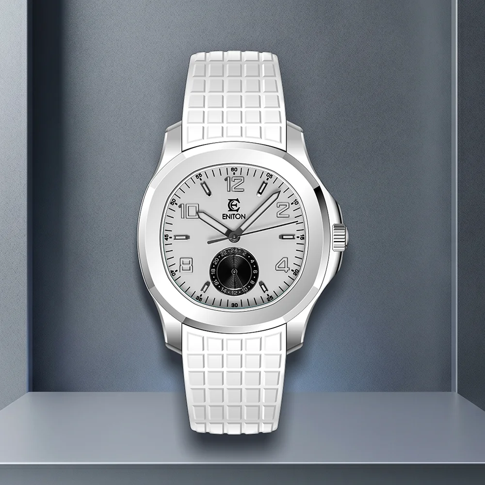 Image of ENITON S1126-R1 Quarzuhr VH60 mit Sekundenzeiger, Saphirglas, 50m wasserdicht, BGW9 Lume, 316L Stahl, FKM-Armband
