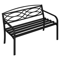WOLTU Outdoor Garden Bench 127x83x59.5cm Weather Resistant 3-Seater Bench for Patio Terrace Park with Backrest Armrests