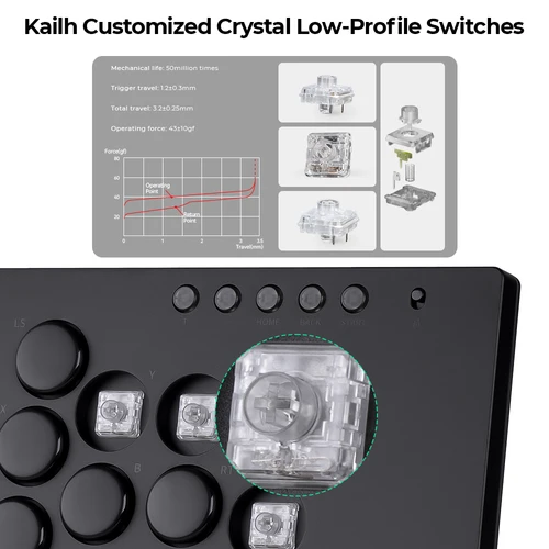 Imagen 2 del producto Alta42 m-ultra aleación de aluminio sin palanca Arcade Stick Hitbox controlador para PC/ps4/ps5/Switch Arcade controlador sin palanca