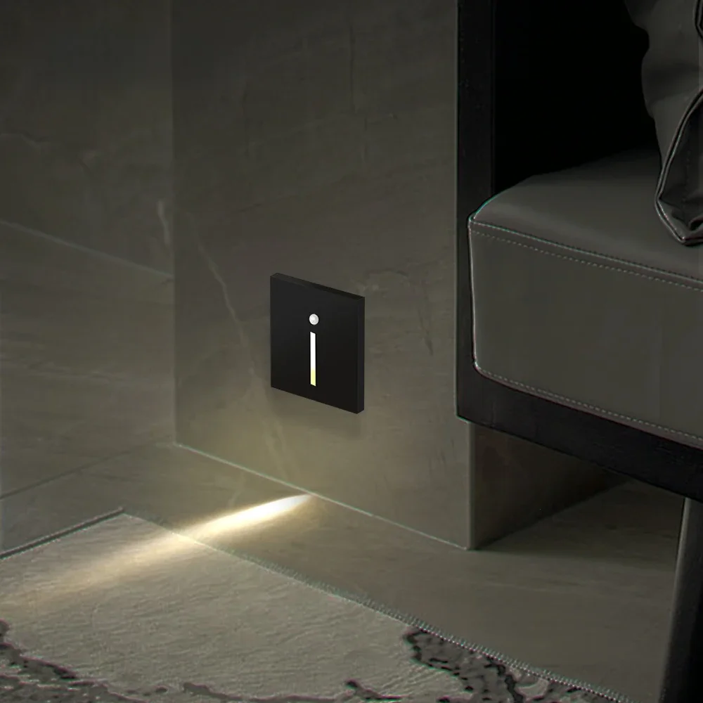 Led encastré applique murale PIR capteur lumière couloir marches escaliers lampe intérieure moderne applique murale capteur lampe pour la maison