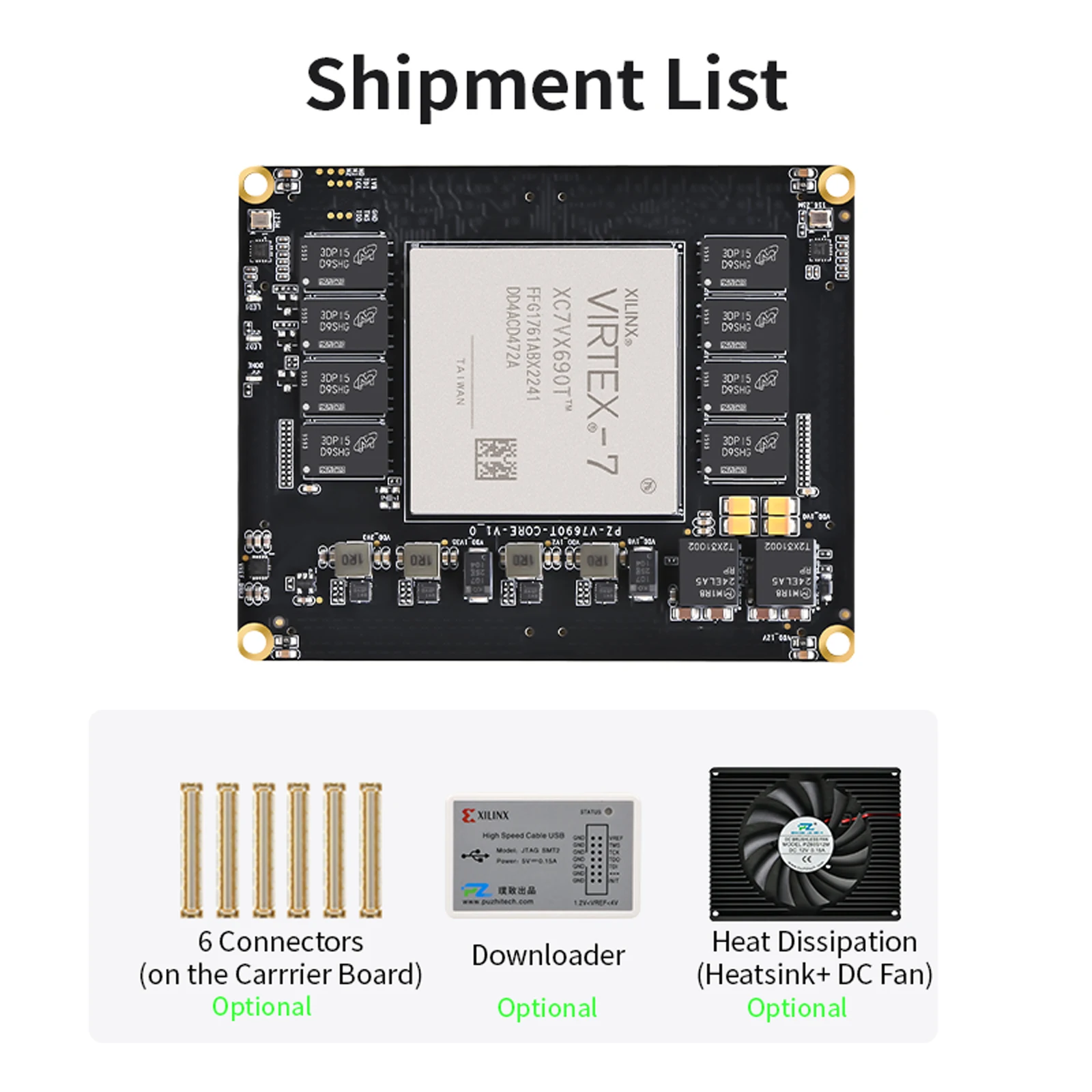 Puzhi PZ-V7690T-SOM AMD SOM FPGA Core Board Xilinx Virtex7 Core Board V7690T PCIE3.0 FMC
