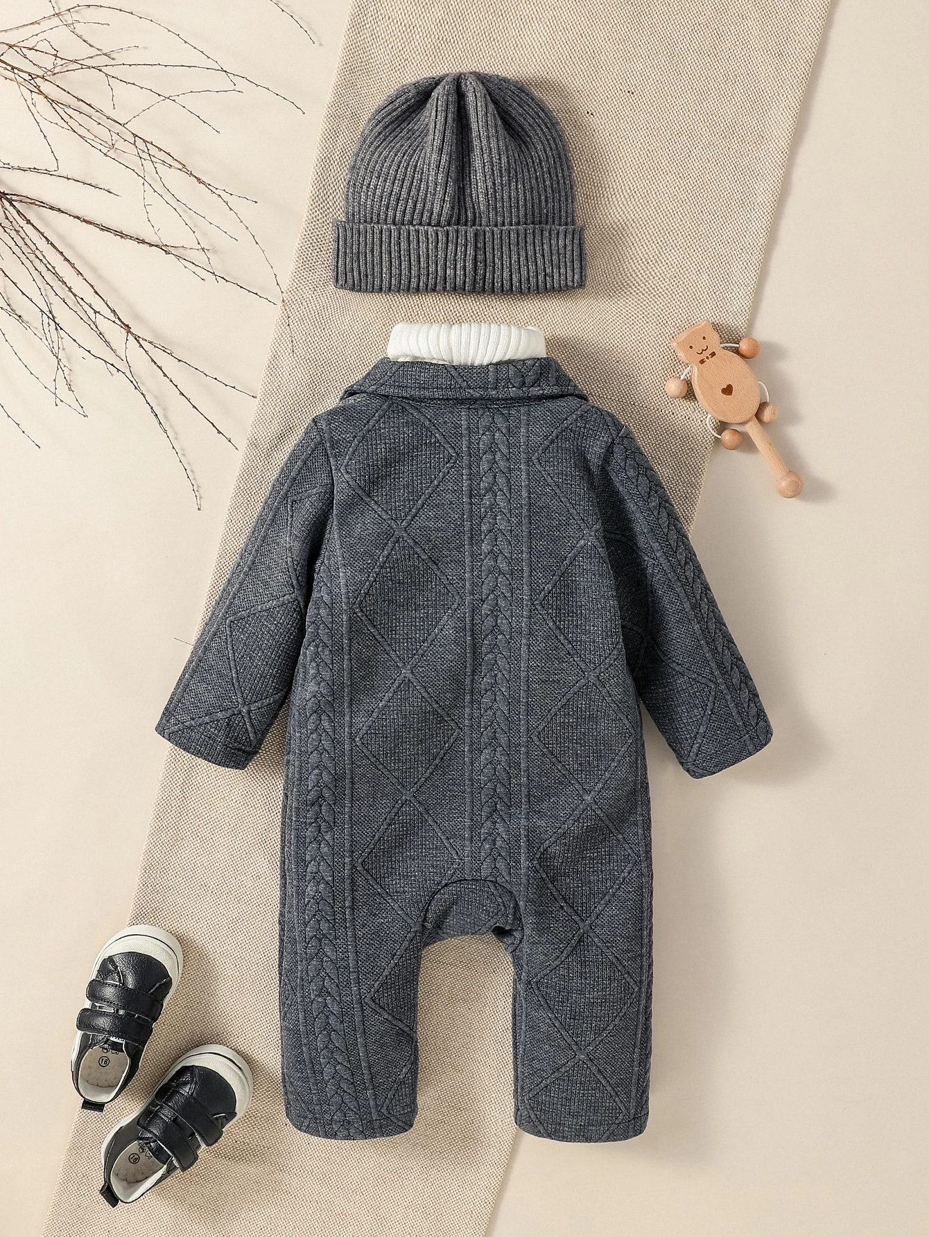 Baby boy Long Sleeve zipper pure color modern stylish autumm/Winter Fashion Streetwear jumpsuits